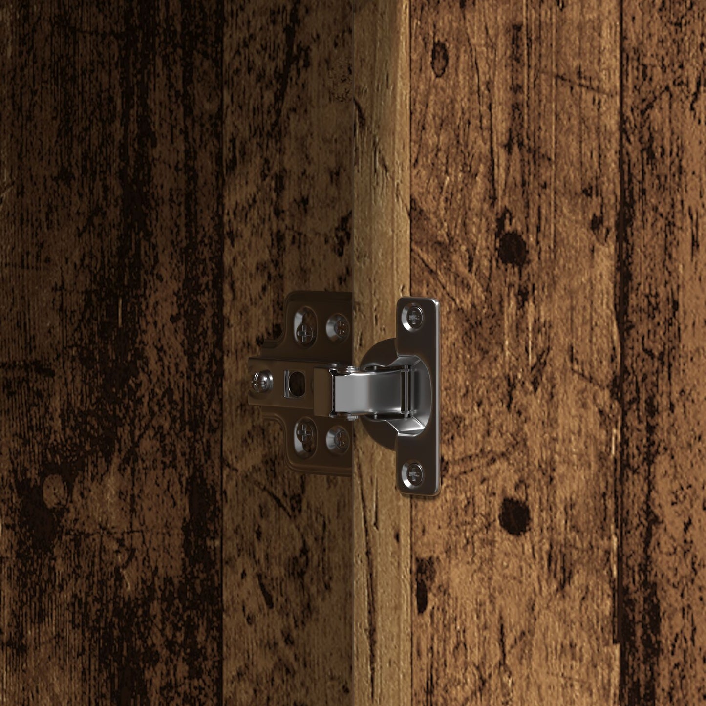 Kaptafel Met Led-Verlichting 102X33X135 Cm Oud hout