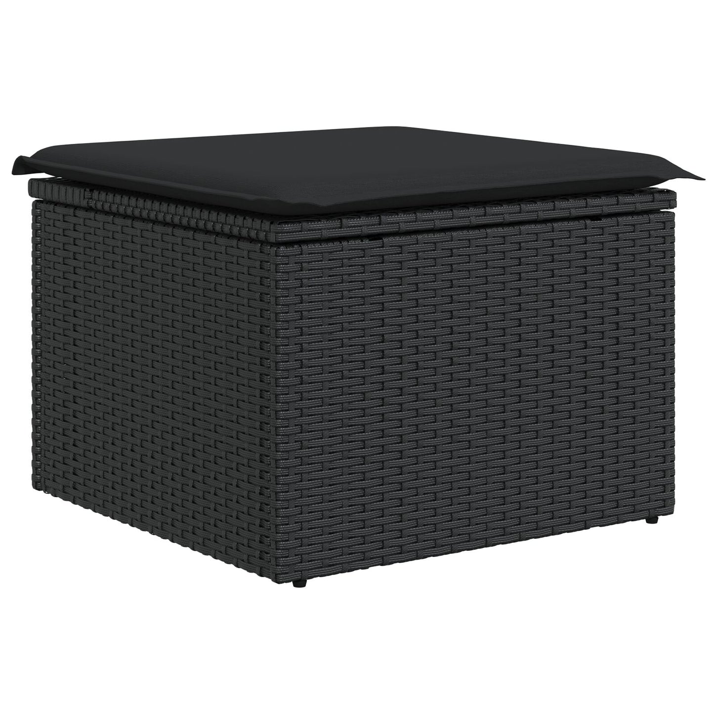 7-Delige Tuin Eettafelset Met Kussens Zwart Poly Rattan Acacia