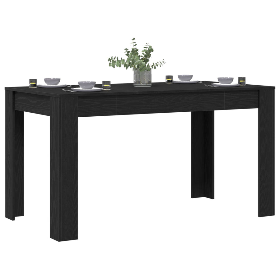Eettafel Zwart Eiken 140X74,5X76 Cm Geengineerd Hout