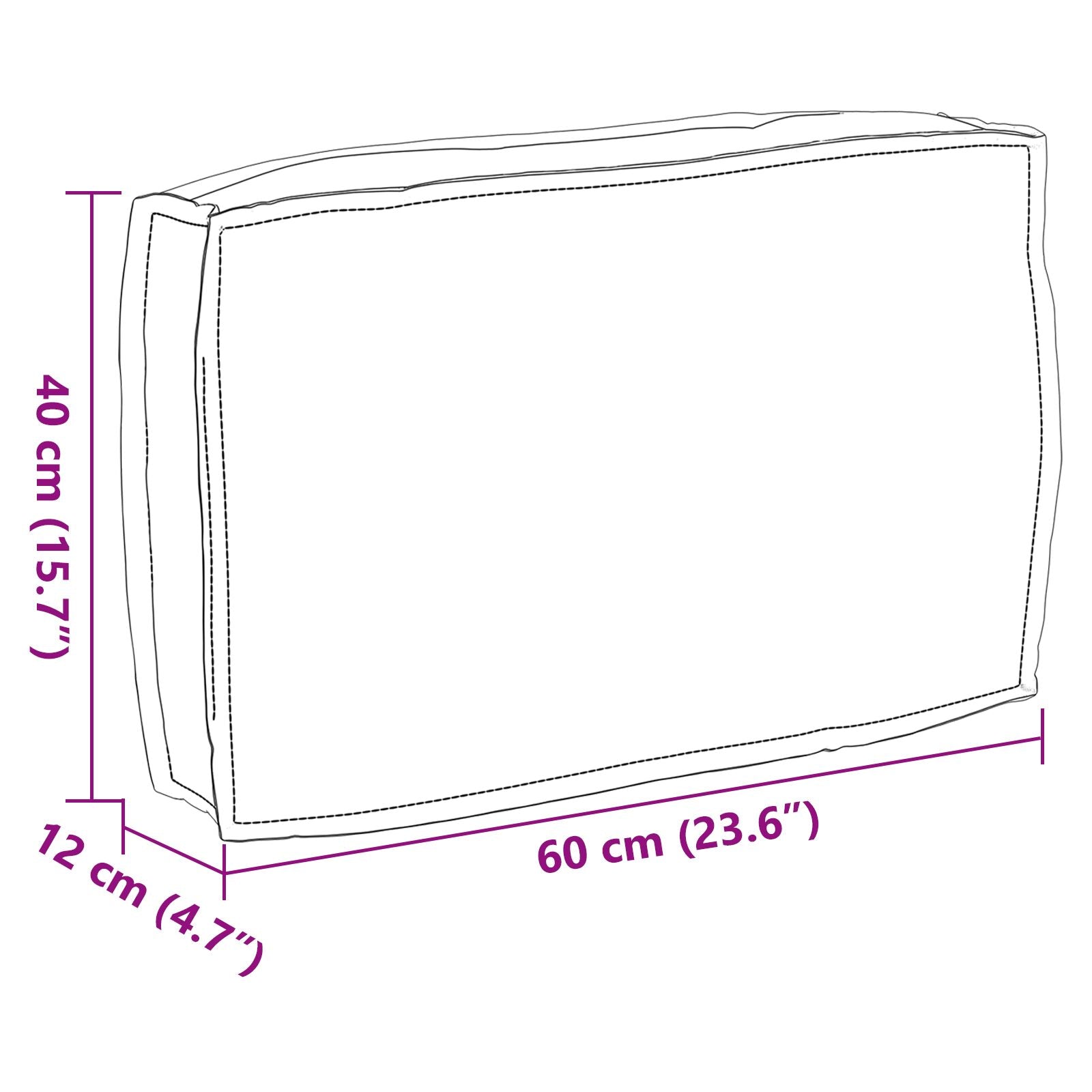 Buitenkussen Polyester 60 Cm X 40 Cm X 12 Cm Taupe