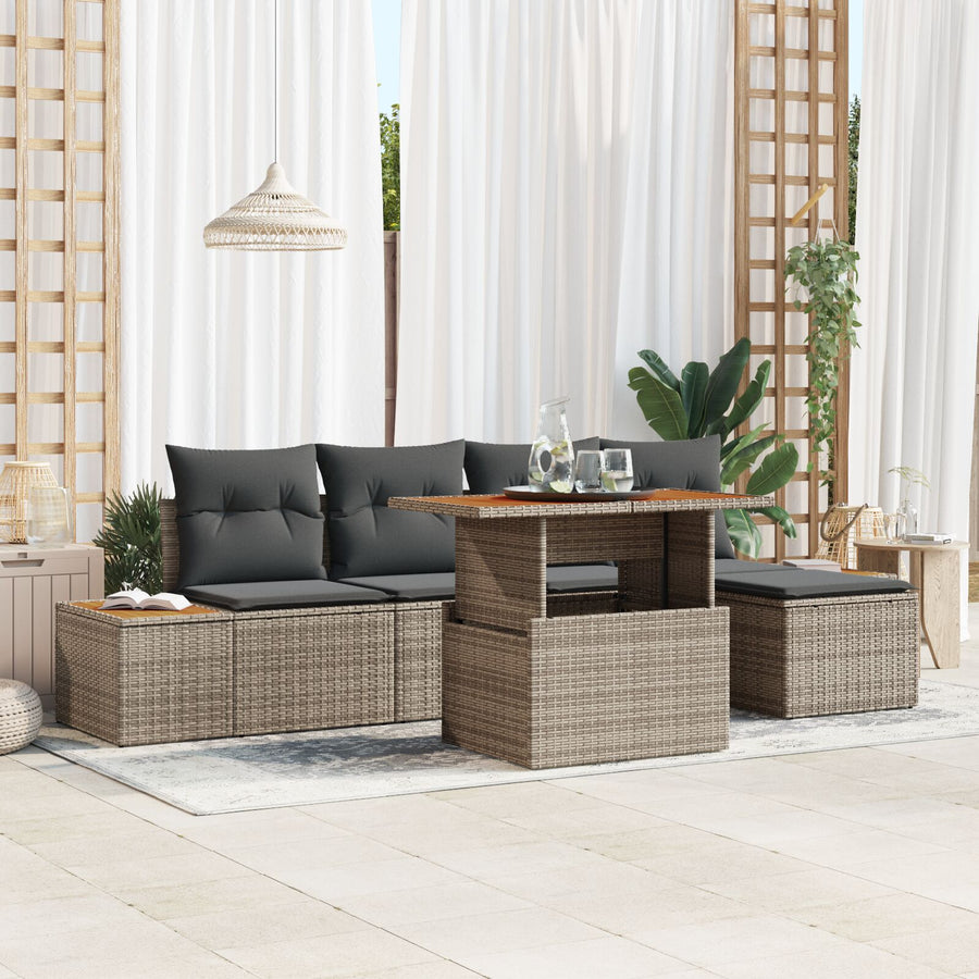 Tuin Sofa Set Set Van 6 Grijs