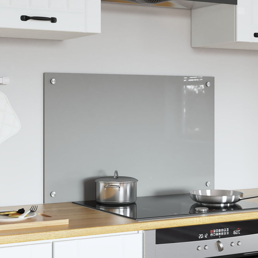 Keuken Achterwand 80X50X0,6 Cm Gehard Glas Lichtgrijs 80 x 50 cm