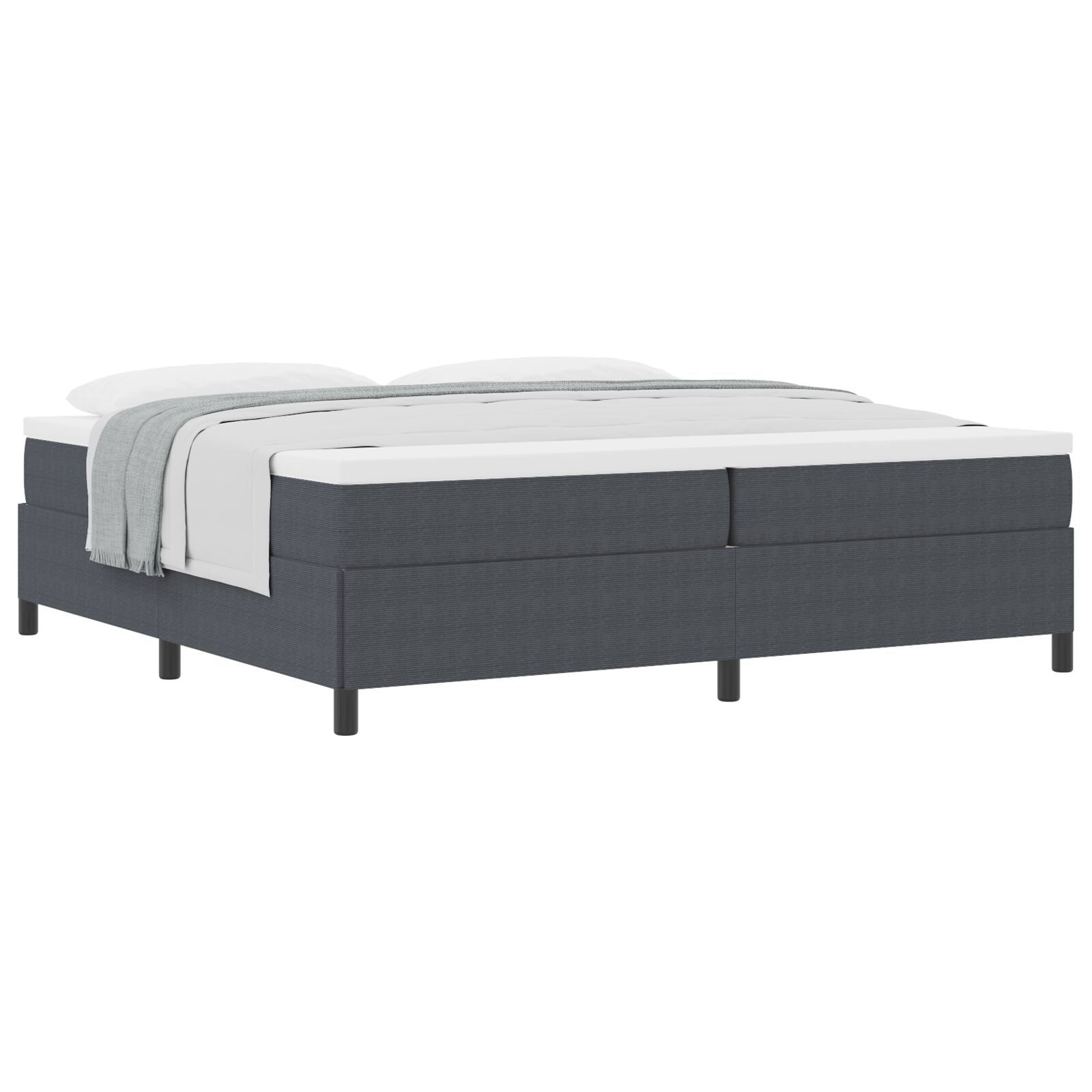 Bedframe Corduroy Stof Donkergrijs 200 x 200 cm