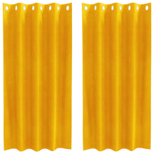 Zwarte Blokkeer Gordijnen Met Ringetjes 2 Stuks Velours Mosterdgeel 140 x 175 cm met oogjes