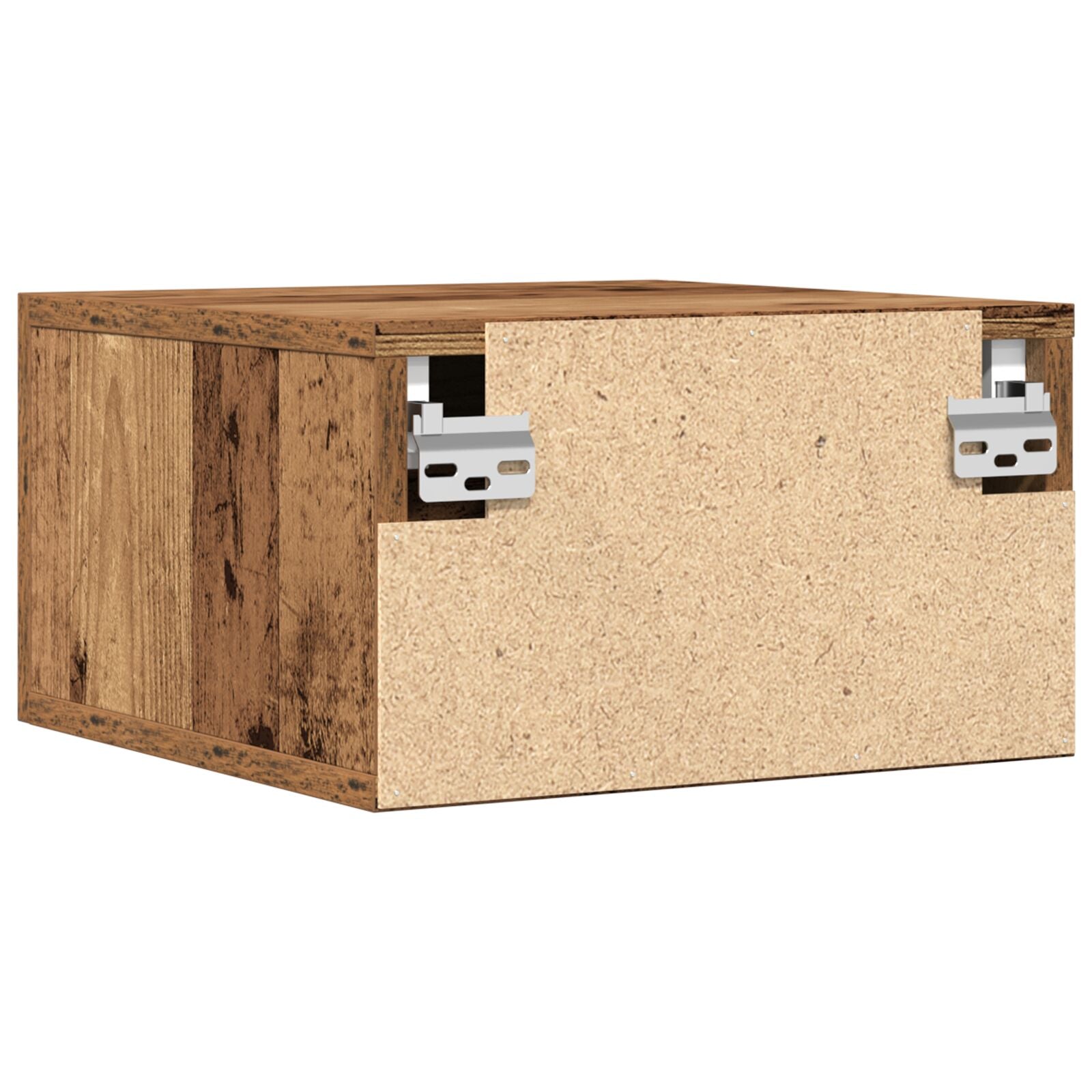 Nachtkastjes 2 Stuks Wandgemonteerd Oud Hout 35X35X20 Cm Zwart Eiken