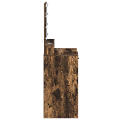 Kaptafel Met Led-Verlichting - Gerookt Eiken 50 x 41 x 135 cm Gerookte eik