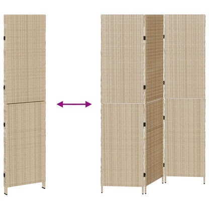 Kamerscherm Hout Groot Opvouwbaar Kamerscherm 180 cm Beige 3 panelen