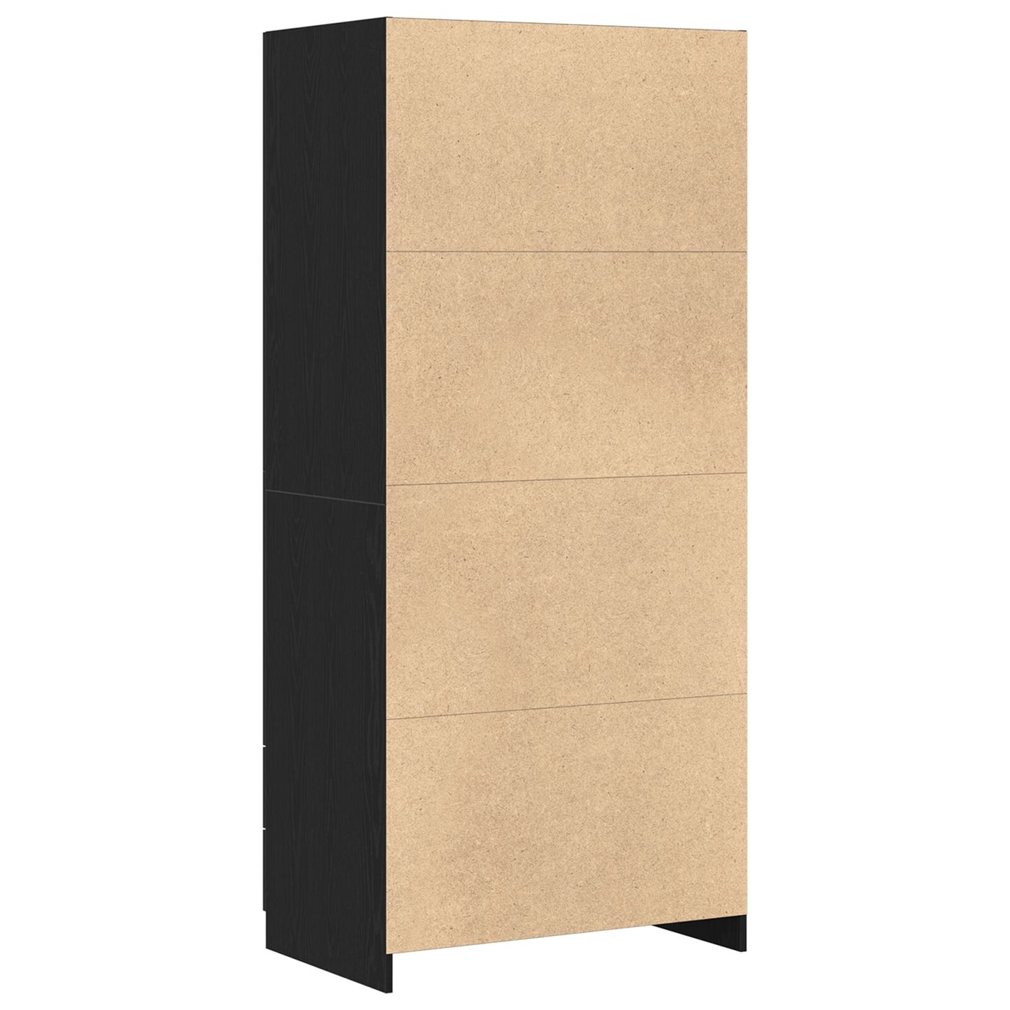Kast Zwart Eiken 80X52X180 Cm Engineered Hout