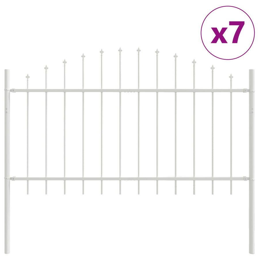 Tuinhek Met Boog Top - , 11,9 X 1 M, Staal Wit 11.9 m 75-100 cm