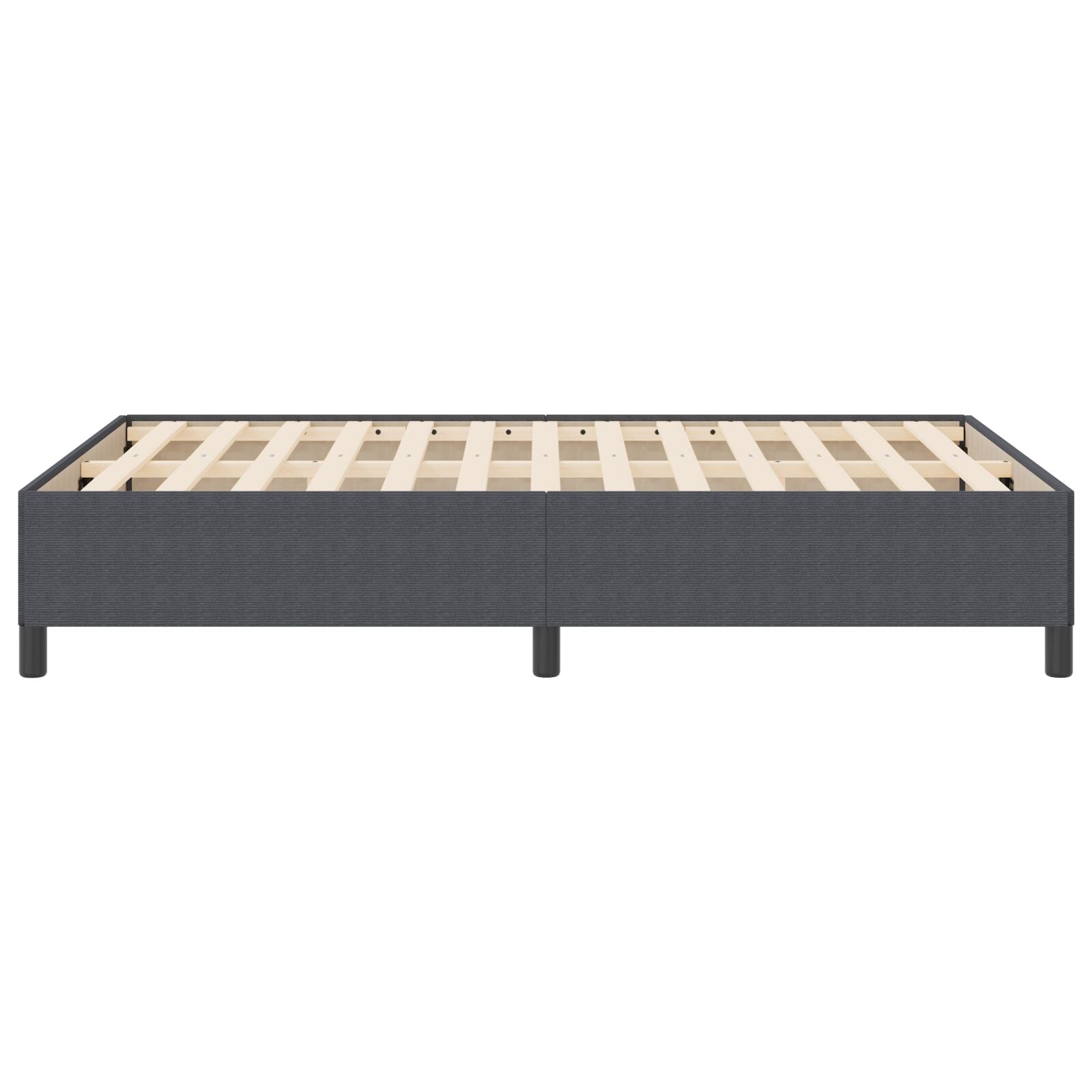 Bed Frame Corduroy Stof Donkergrijs 140 x 200 cm