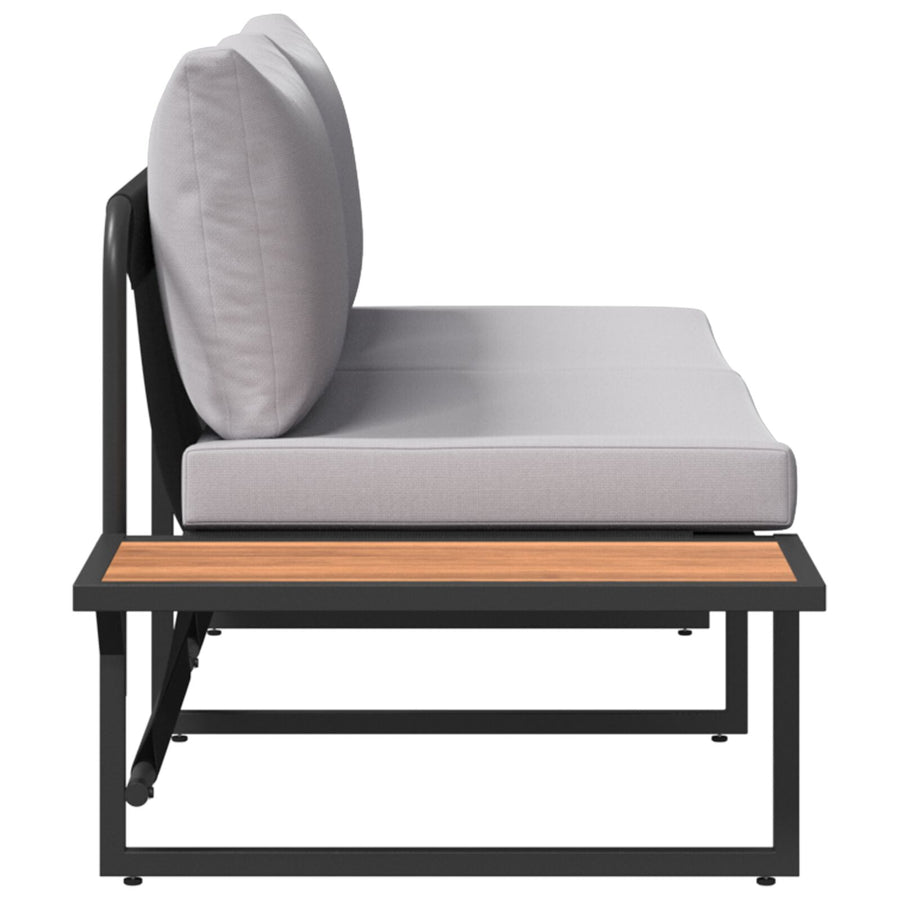 2-Zits Tuin Sofa Met Licht Grijze Kussens Licht grijs