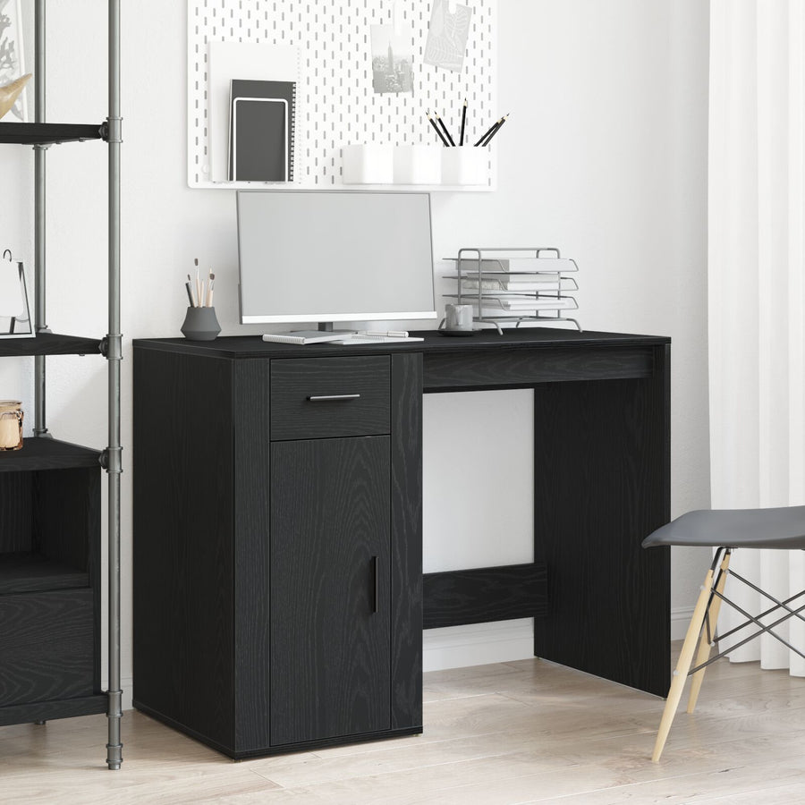 Bureau Zwart Eiken 100X49X75 Cm Geengineerd Hout