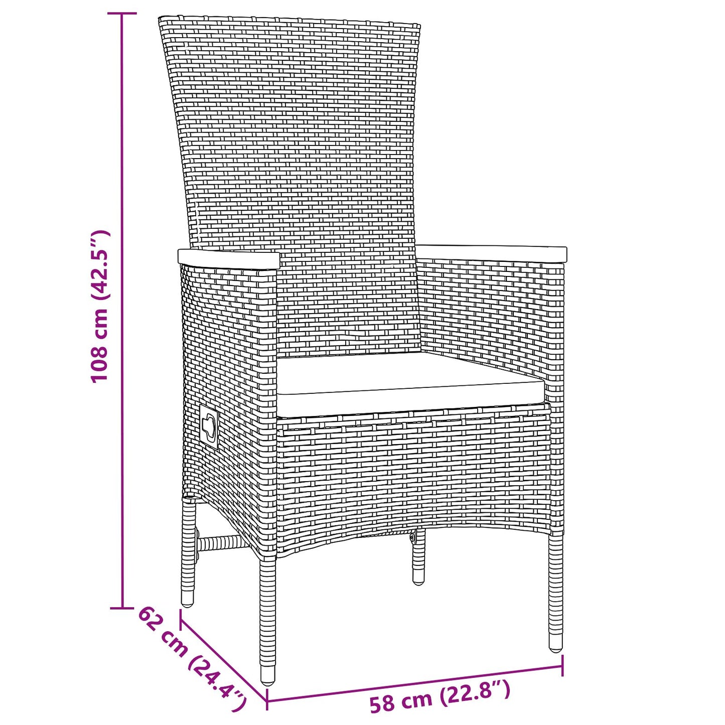 5-Delig Tuin Eetset Met Kussens Grijs Poly Rattan
