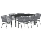 Tuinset 7-delig polyrattan grijs