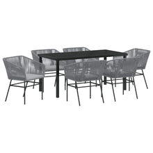 2-Delige Tuin Eetset Met Kussens Grijs Poly Rattan