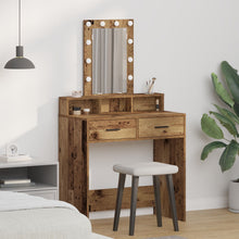 Kaptafel Met Led Verlichting - Vintage Houten Stijl, Oude hout 79 x 41 x 140 cm
