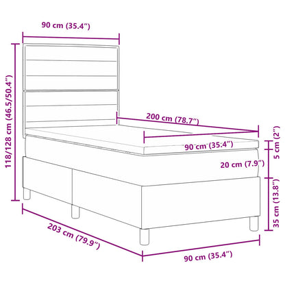 Veringsbed Met Matras Stof Donkerbruin 90 x 200 cm Lijnen ontwerp