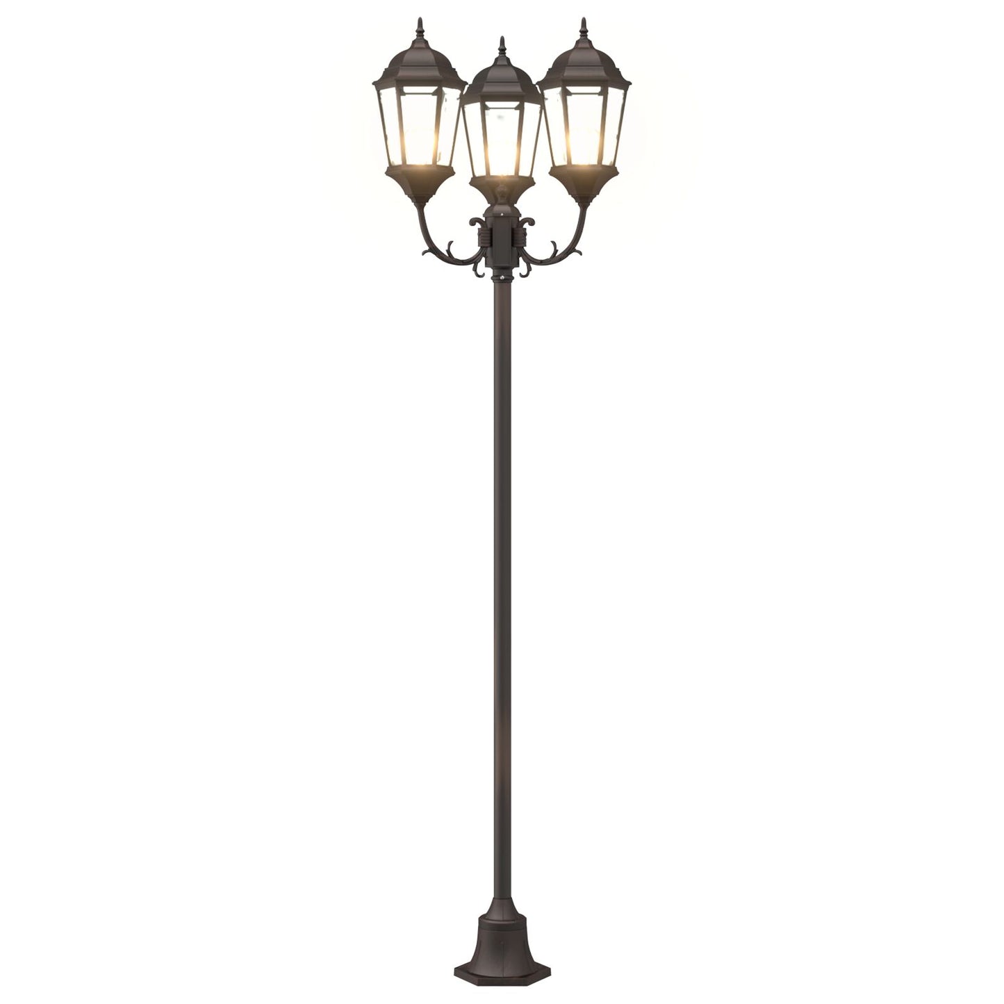 Tuinlichtpaal 3-Lamp E27 220 Cm Aluminium Brons