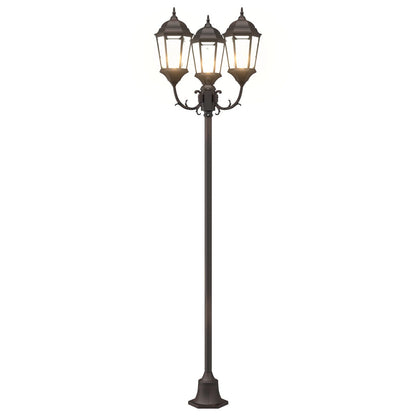 Tuinlichtpaal 3-Lamp E27 220 Cm Aluminium Brons