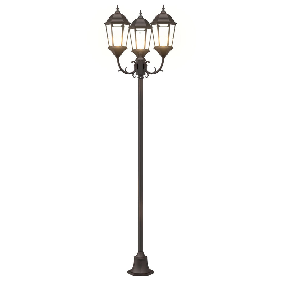 Tuinlichtpaal 3-Lamp E27 220 Cm Aluminium Brons