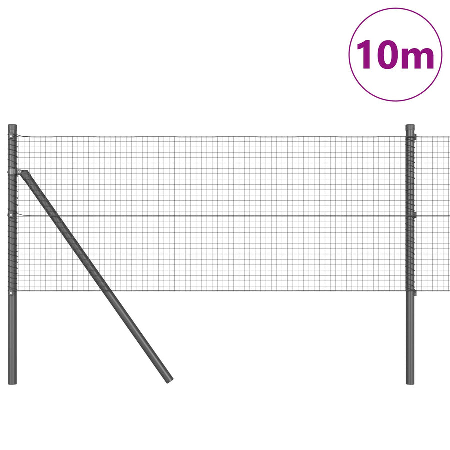 Hekpaalset Set Van 2 Grijs Gelegeerd Metaal 10 X 0.5 M Duurzaam Gegalvaniseerd Staal