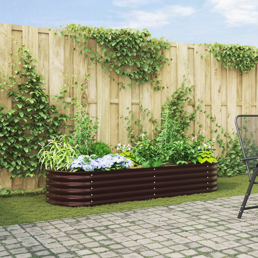 Tuin Verhoogd Bed Gegalvaniseerd Staal 240 x 80 x 44 cm Bruin