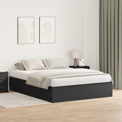 Opslagbed Frame Zwart Eiken 140 x 200 cm