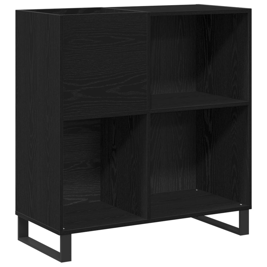 Recordkast 84.5X38X90 Cm Geconstrueerd Hout Zwart eiken