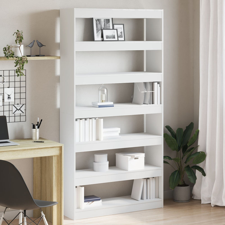Witte Boekenplank Wit Bewerkt Hout 100 X 30 X 198 Cm Planken