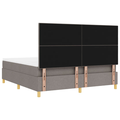 Boxspring Bed Met Matras Taupe Super King Stof Blauw