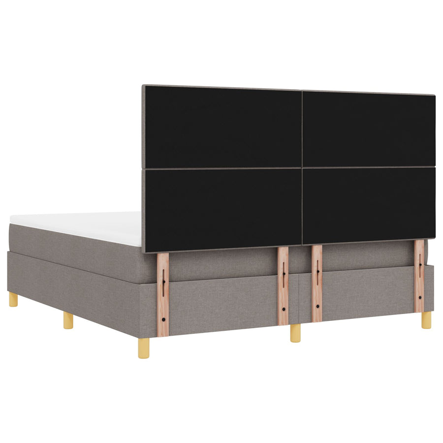 Boxspring Bed Met Matras Taupe Super King Stof Blauw