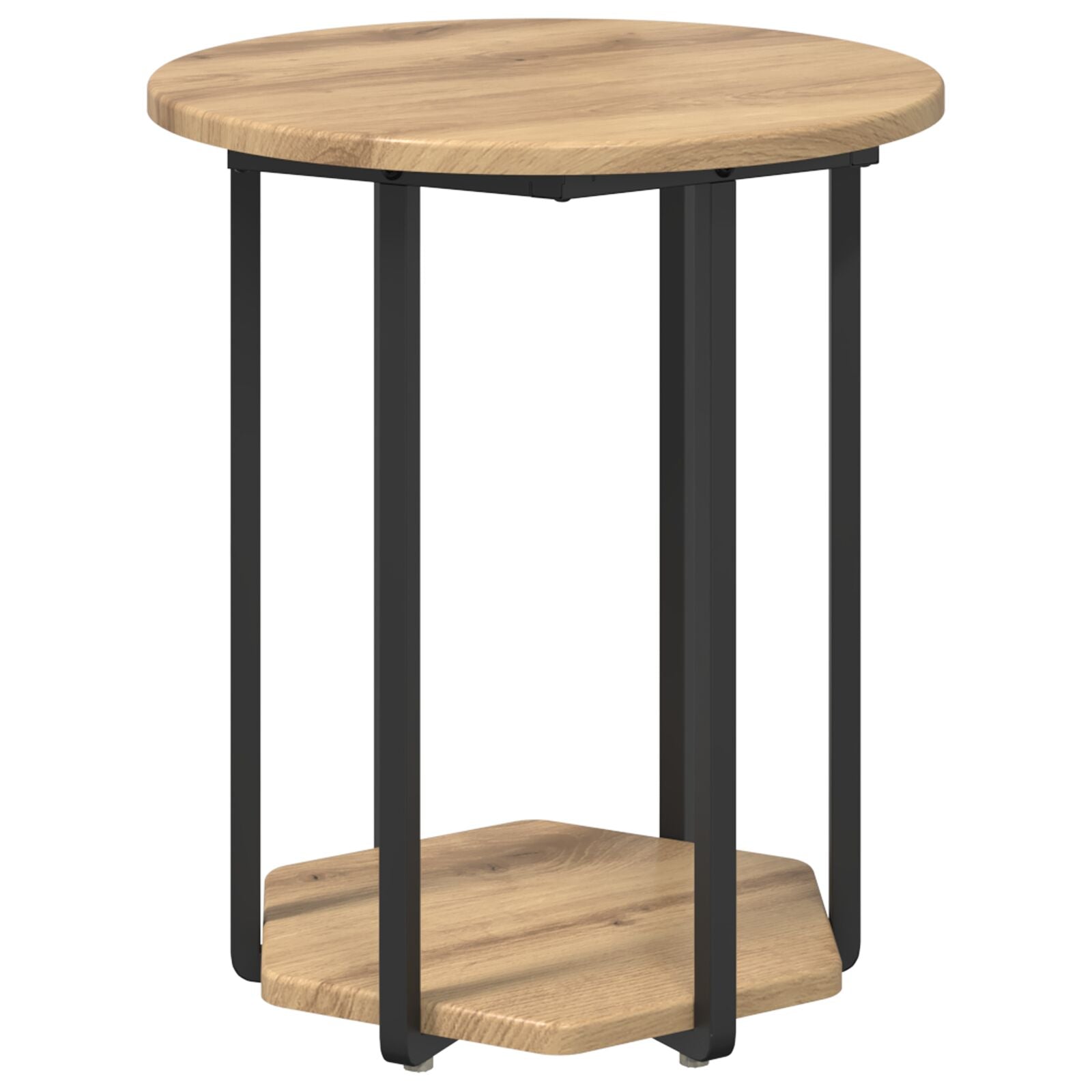 Bijzettafel 2 Stuks Geengineerd Hout En Metaal Artisan eiken