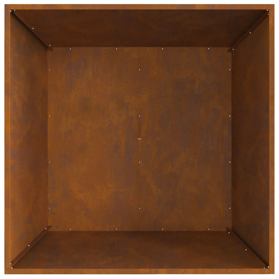 Vuurkorf Vierkant Weerbestendig Staal 80 x 80 x 40 cm Verwerend staal/Bruin