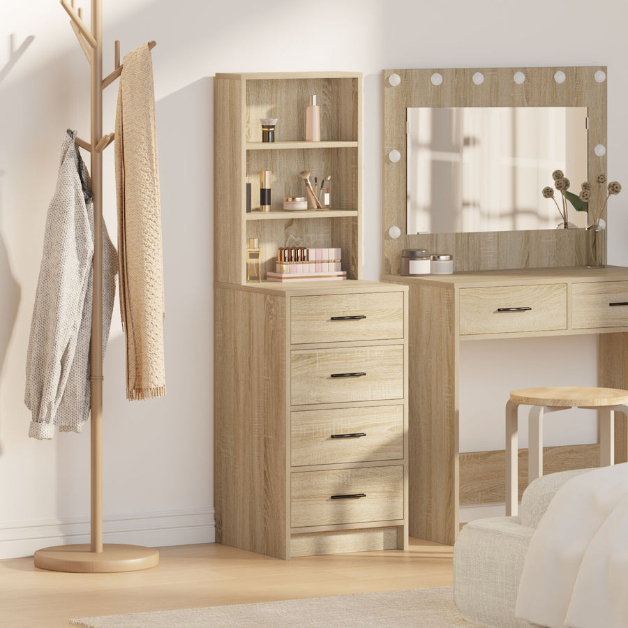 Highboard 40X41X135 Cm Bewerkt Hout Sonoma eik