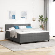 Box spring bed Light gray and white. 180 x 200 cm Cotton Fabric