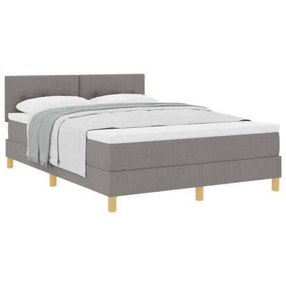 Boxspringbed Met Matras Stof Taupe 160 x 200 cm Geknoopt