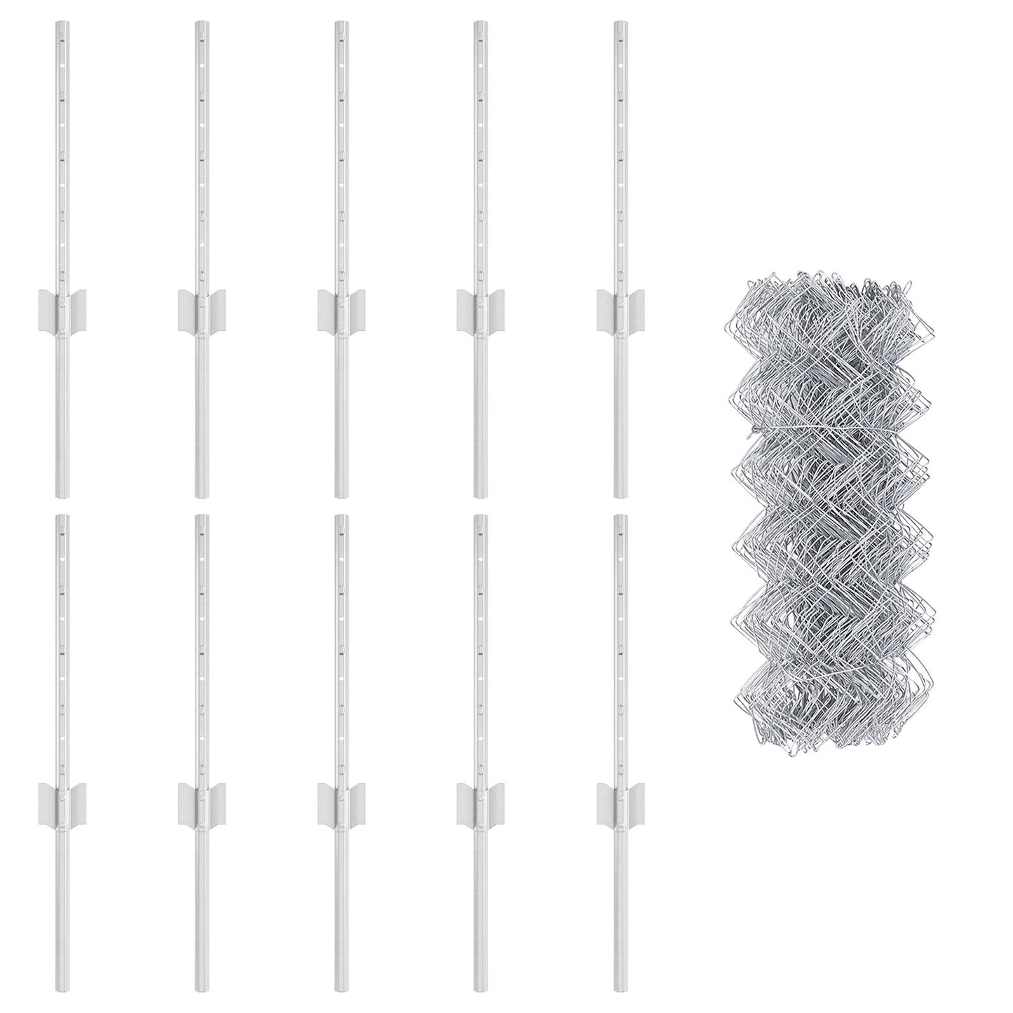 Kettinglink Hek Met 10 U Palen Zilver 0,4X10 M Staal