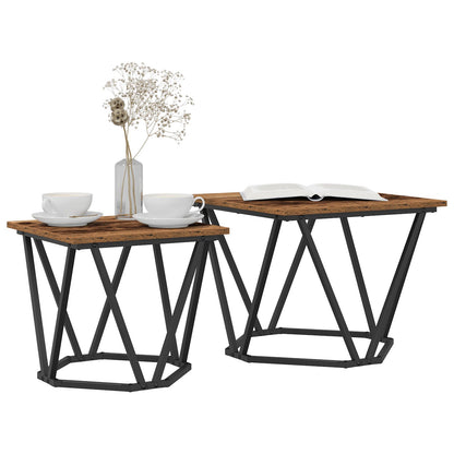 Salontafel Metaal, Hout Middelgroot Strak Gerecycled hout