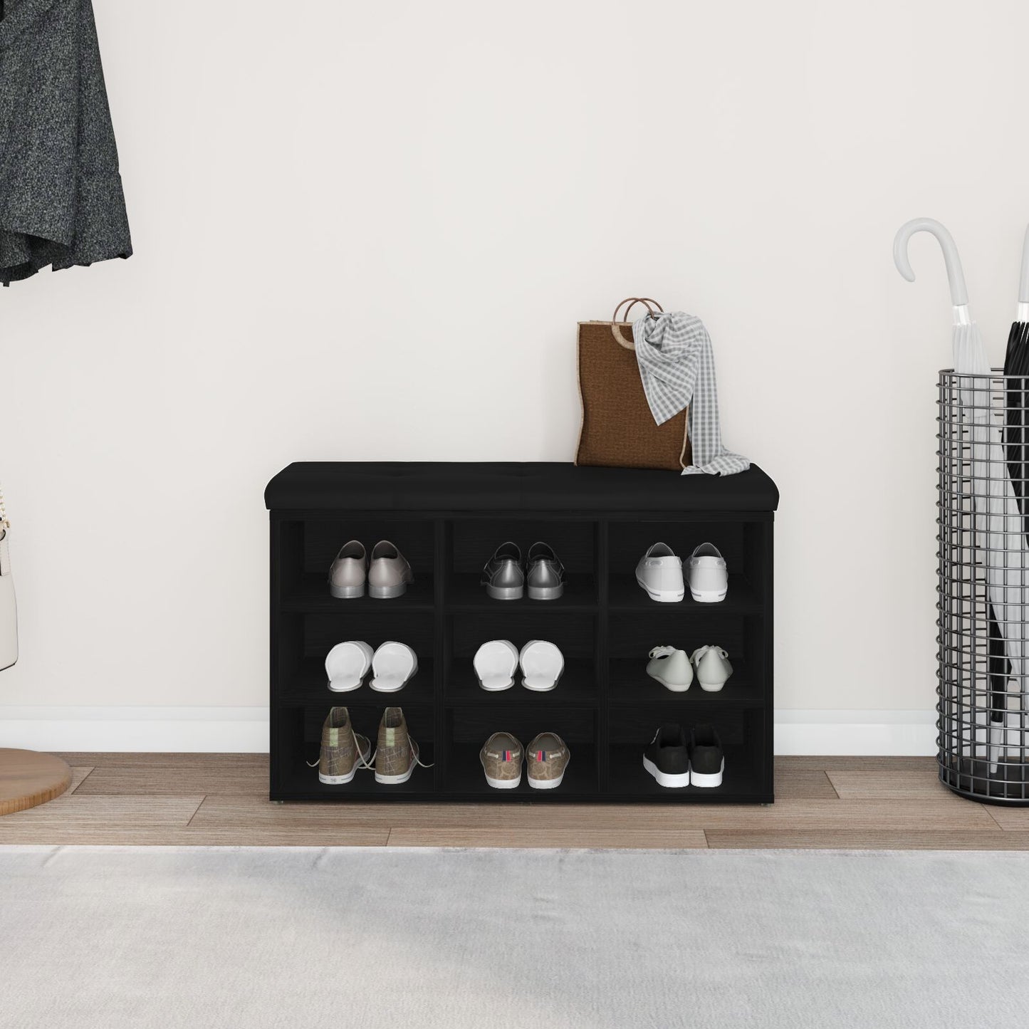 Opslagbank Engineered Wood 80 x 30 x 48 cm Zwart eiken