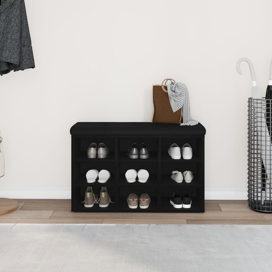Opslagbank Engineered Wood 80 x 30 x 48 cm Zwart eiken