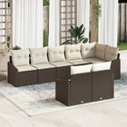 Loungeset poly rattan 8 personen bruin