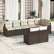 Loungeset poly rattan 8 personen bruin