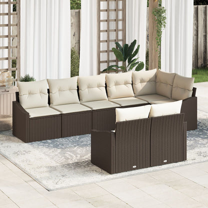 Tuin Sofa Set 8-Delige Set Crème, Bruin