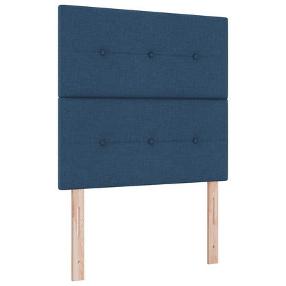Bedframe In Blauw, 80X200 Cm, Stof Crème