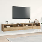 TV wandkast 2 stuks eikenkleurig 100x30x30 cm