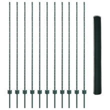 Zeshoekige Tuinhek Set Set van 2 Groen Metaal 25 x 1,5 m