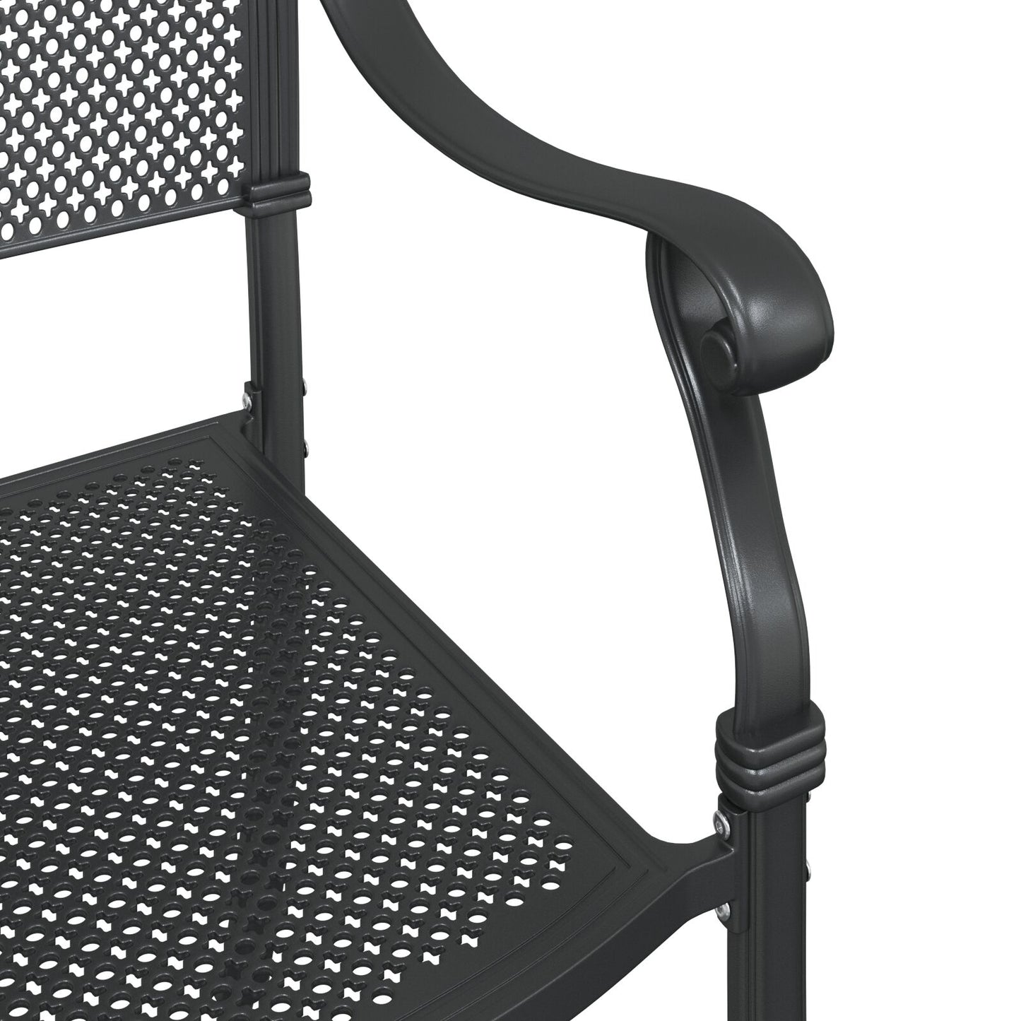 Tuinstoelen 2 Stuks Gietaluminium Zwart
