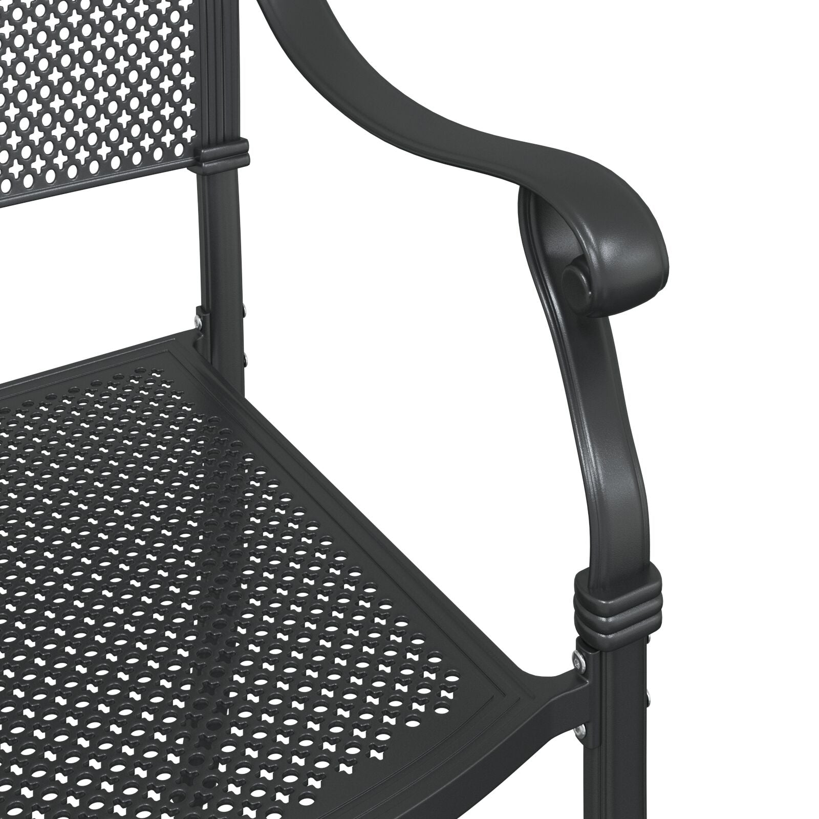 Tuinstoelen 2 Stuks Gietaluminium Zwart