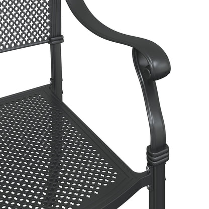 Tuinstoelen 2 Stuks Gietaluminium Zwart