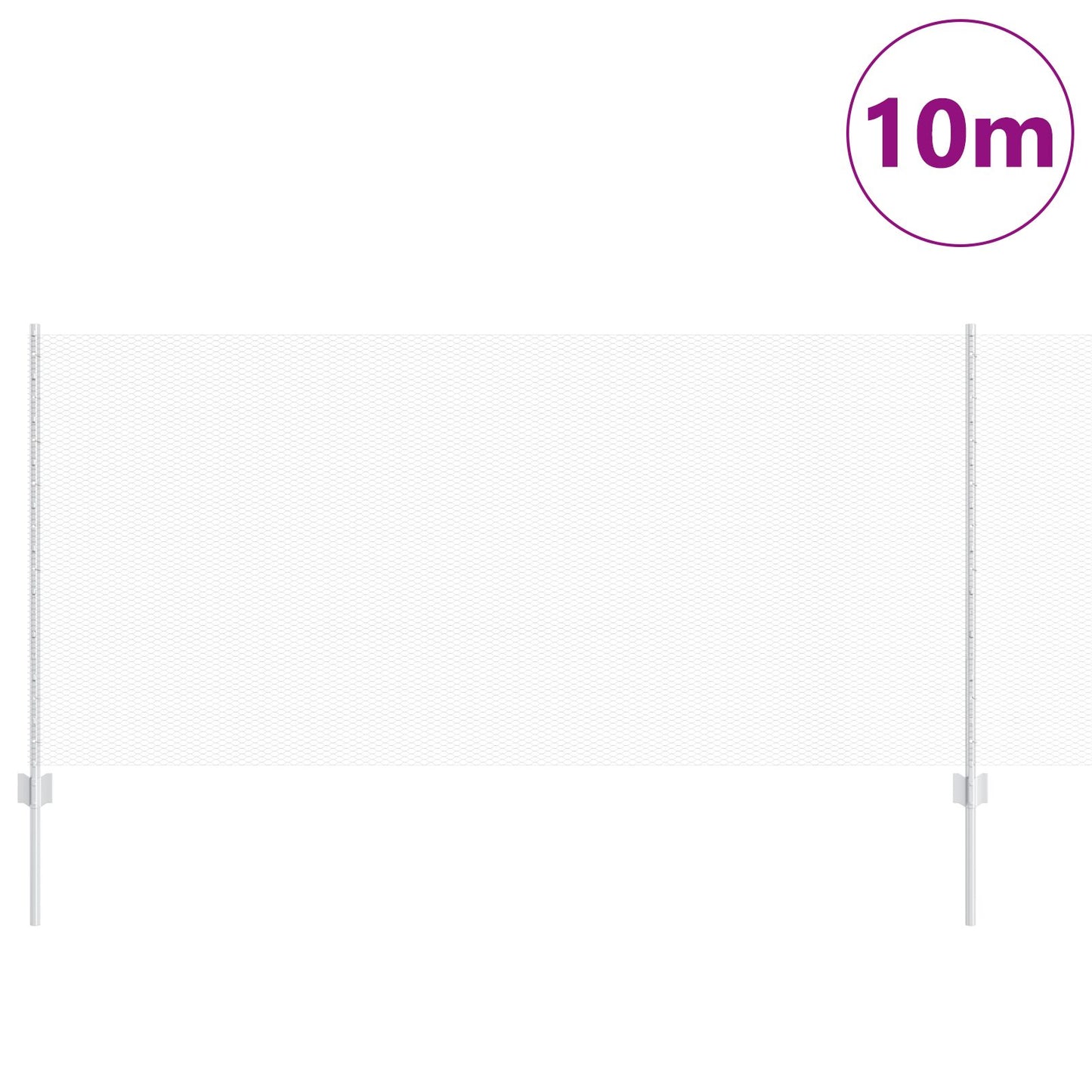 Fence Posts 10 Pcs U-Channel 100 Cm Gegalvaniseerd Staal,  Hexagon Fence 1X10 M Gegalvaniseerd Staal